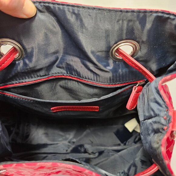 NWT Tommy Hilfiger Logo Rich Red "TH" Monogram Drawstring Bucket Handbag - Picture 11 of 14